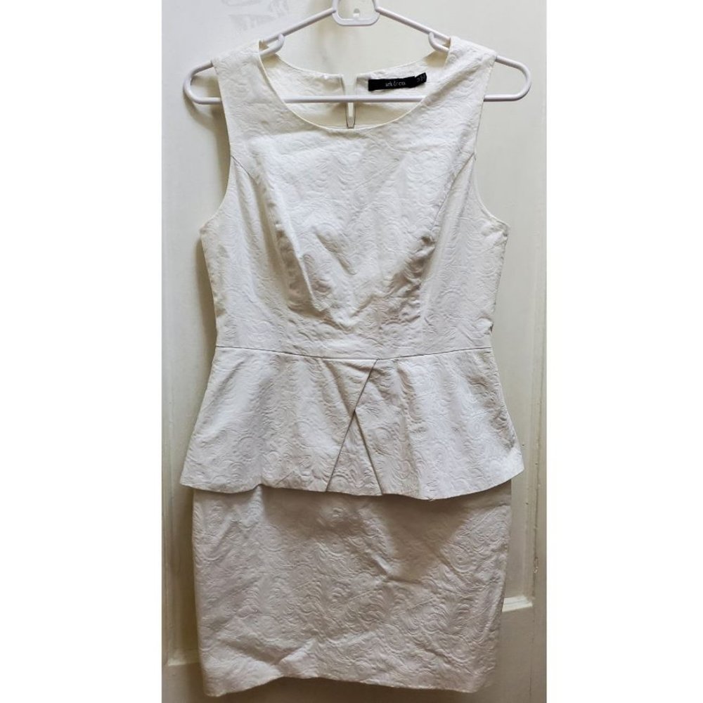 Ark & Co. Peplum White Dress (New Without Tags)